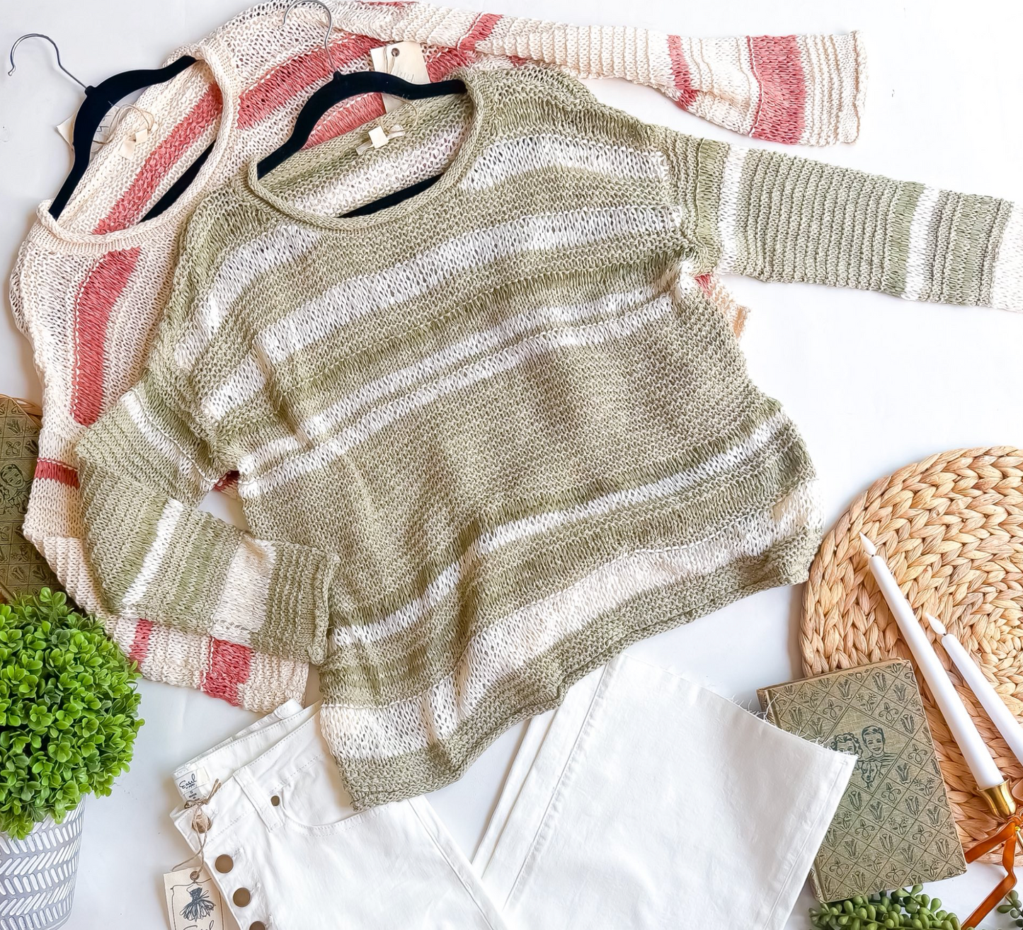 Neutral Striped Sweater