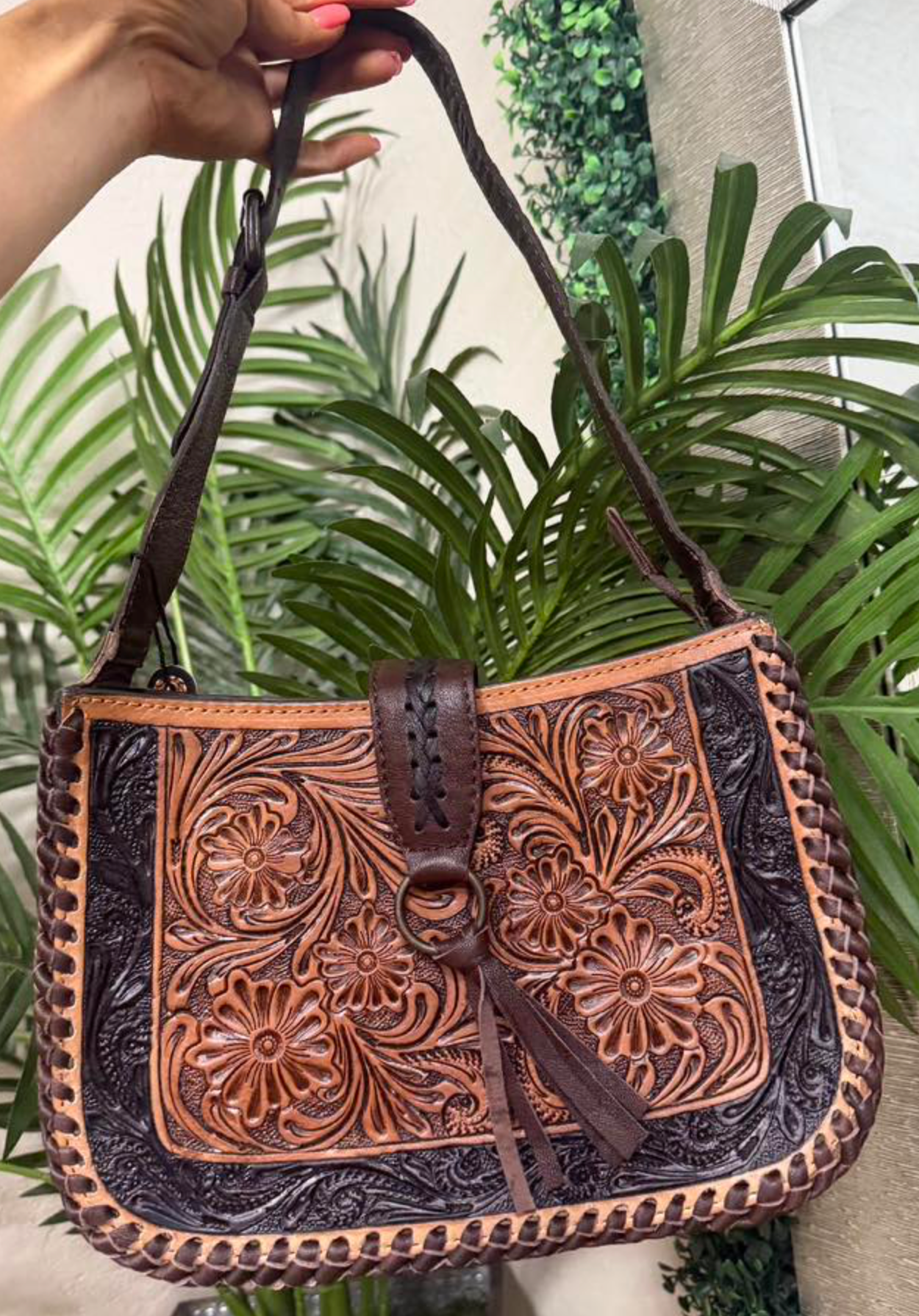 Sally Tooled Shoulder Bag