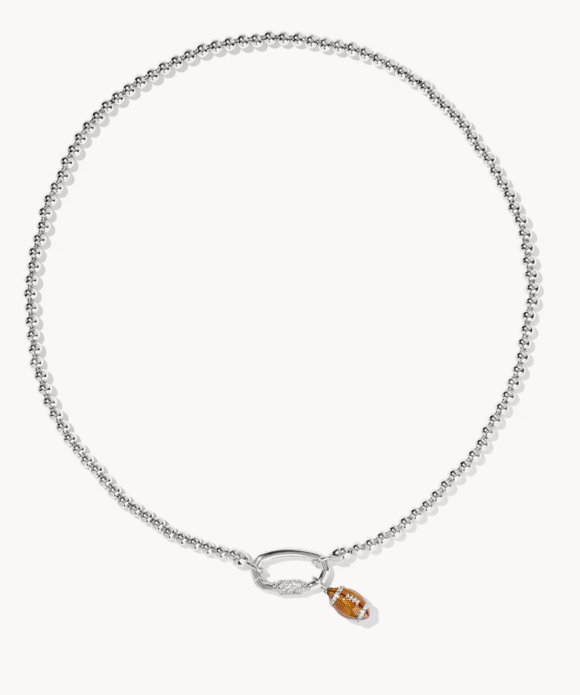 K.S. Football Silver Metal Beaded Strand Necklace | Queen Bee Boutique