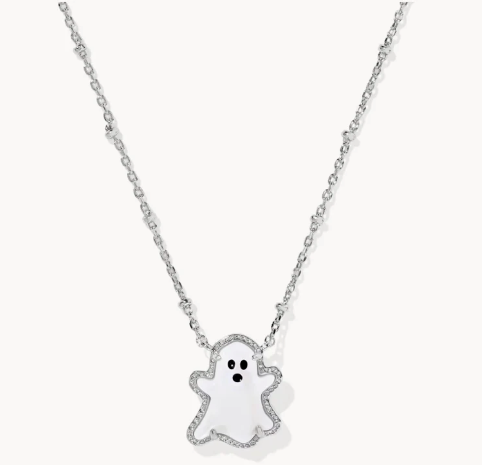 K.S. Spooky Silver Ghost Necklace | Queen Bee Boutique