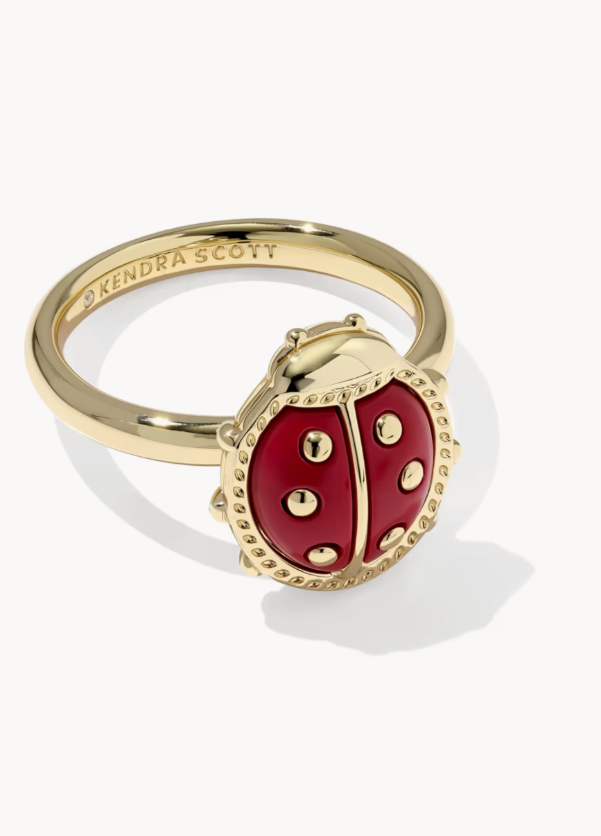 Kendra S. Ladybug Gold Band Ring
