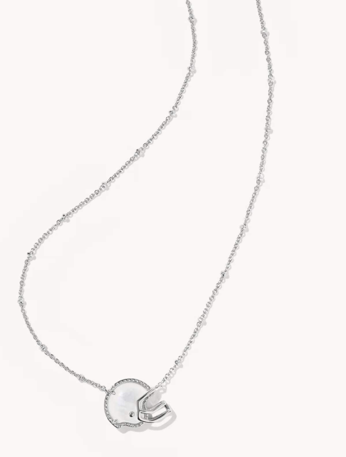 Kendra S. Football Helmet Silver Short Pendant Necklace