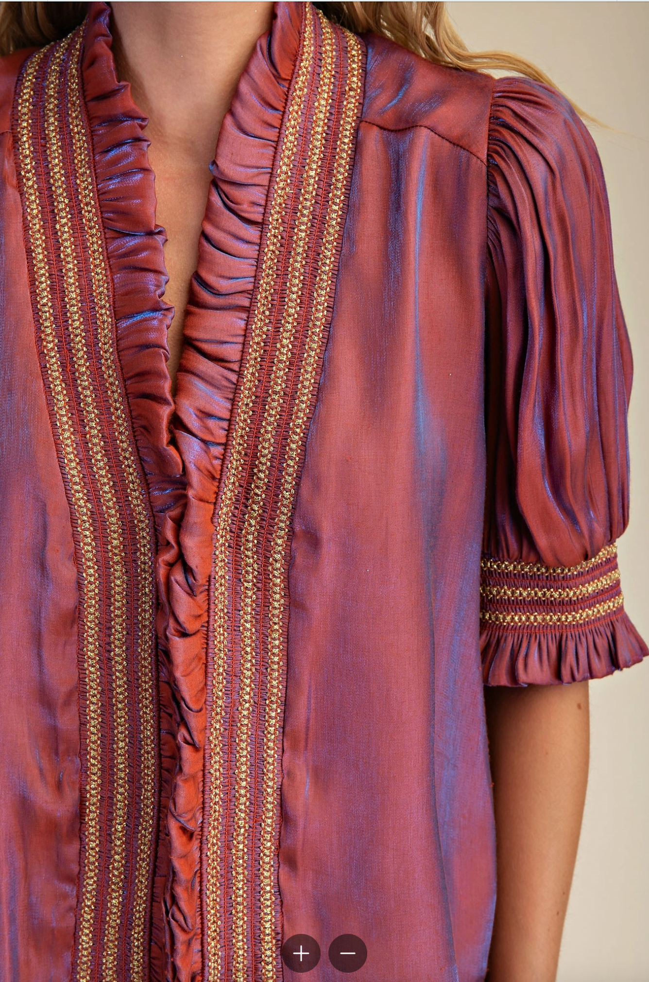 Rust Red Shimmer Top