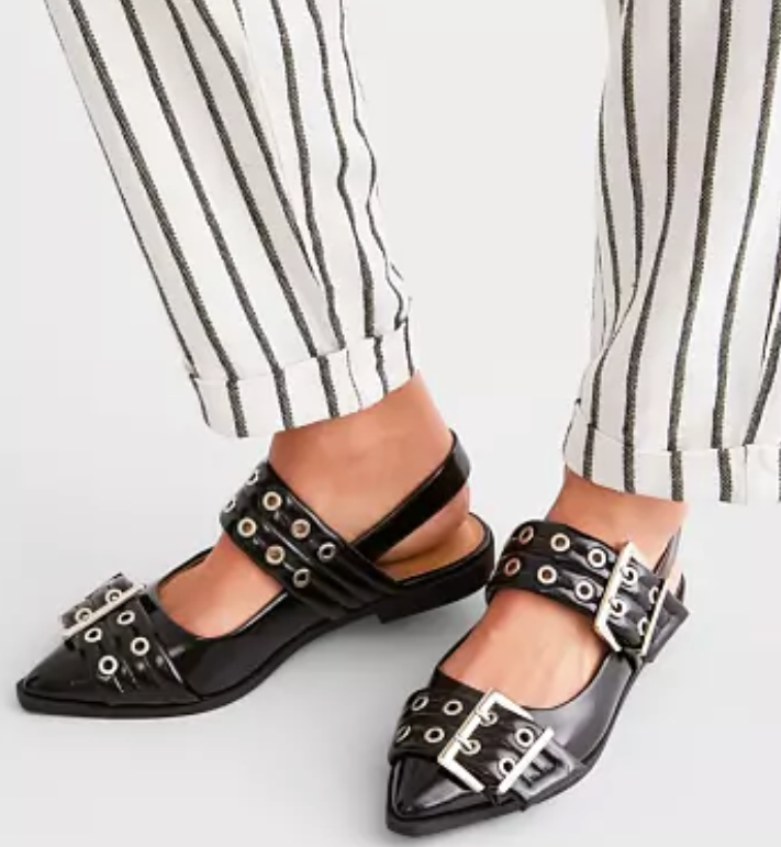 Roxy in Black Buckle Strap Chic Loafers