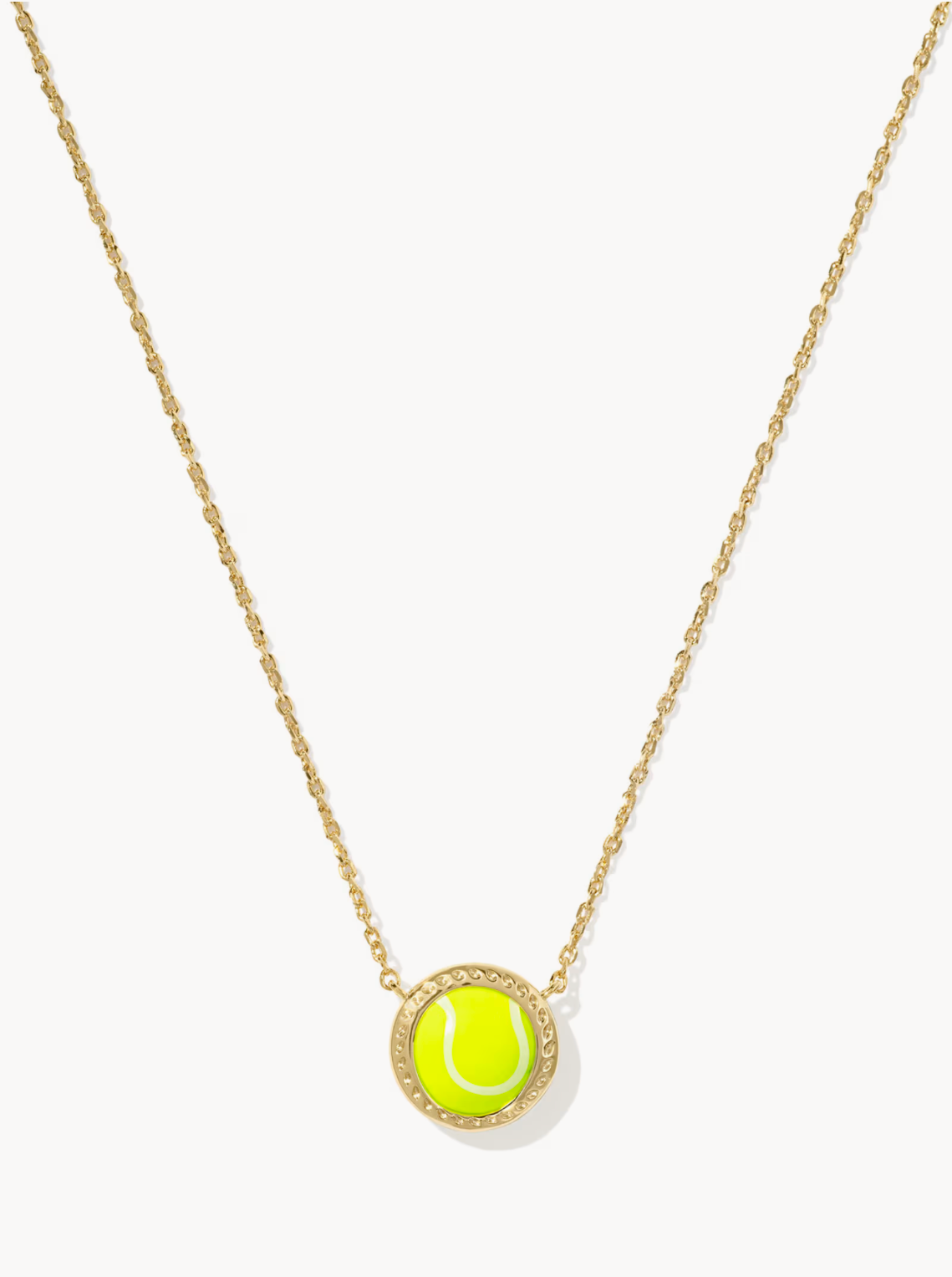 K.S. Tennis Gold Short Pendant Necklace Chartreuse Magnesite | Queen Bee Boutique