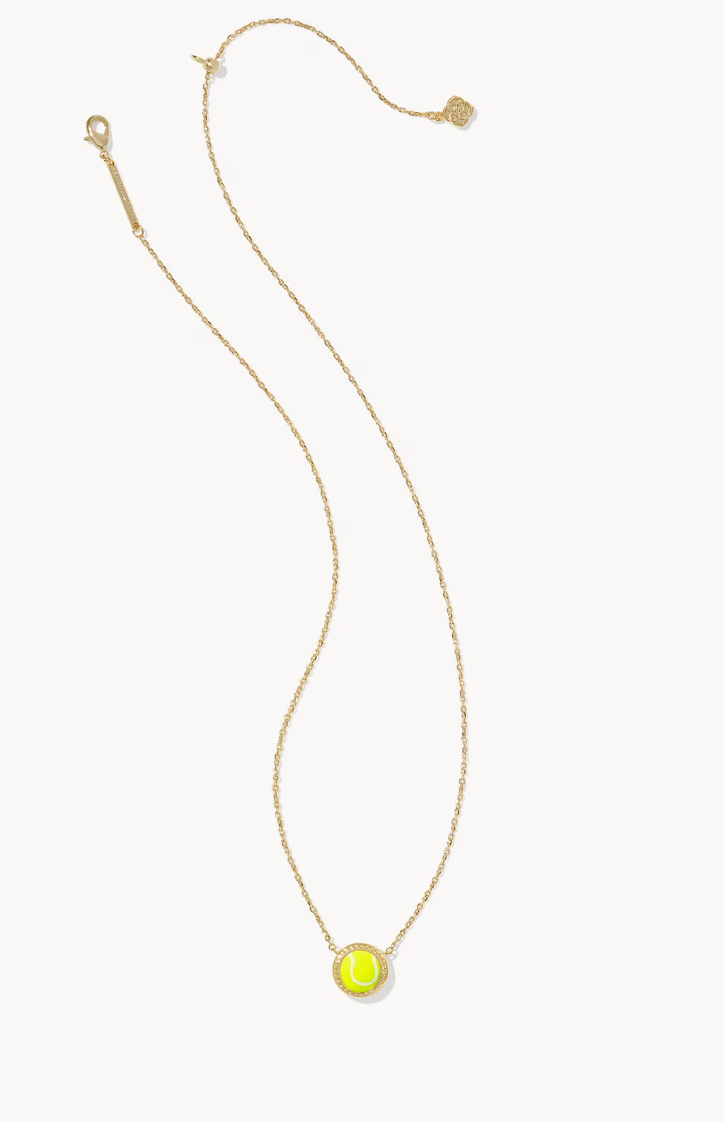 K.S. Tennis Gold Short Pendant Necklace Chartreuse Magnesite | Queen Bee Boutique