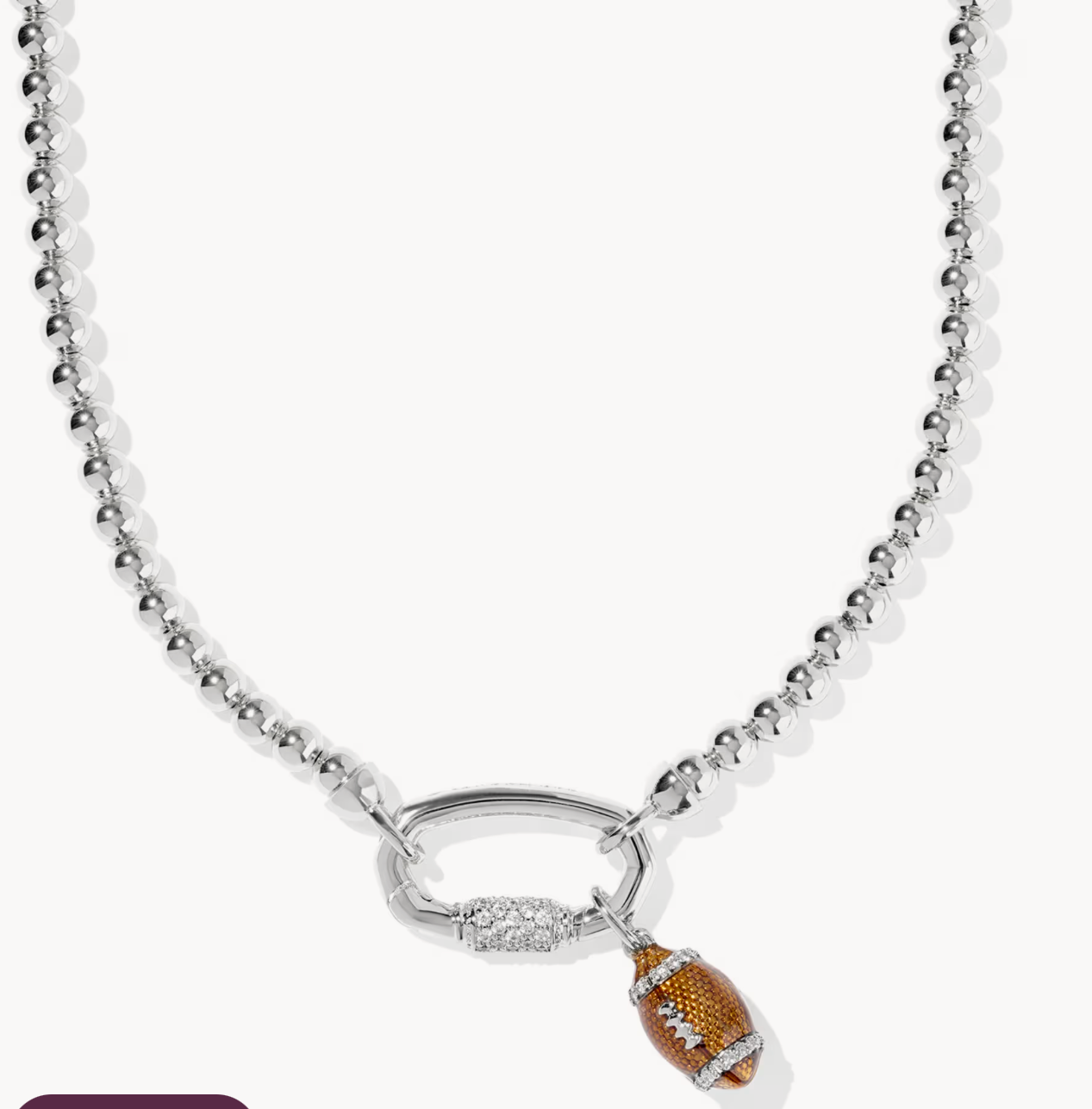 K.S. Football Silver Metal Beaded Strand Necklace | Queen Bee Boutique