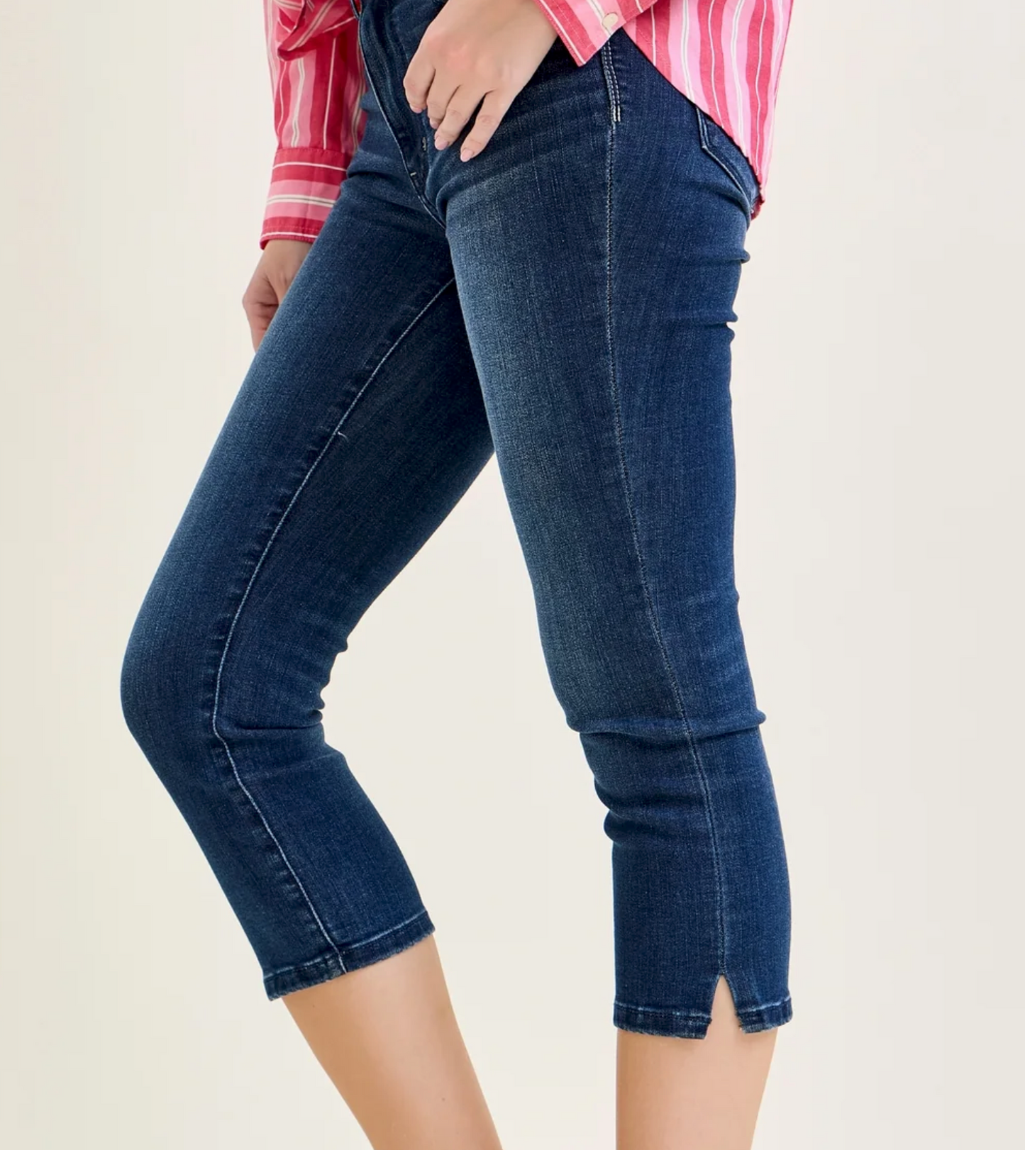 Judy Blue Sleek Chic Capri Side Slit | Queen Bee Boutique