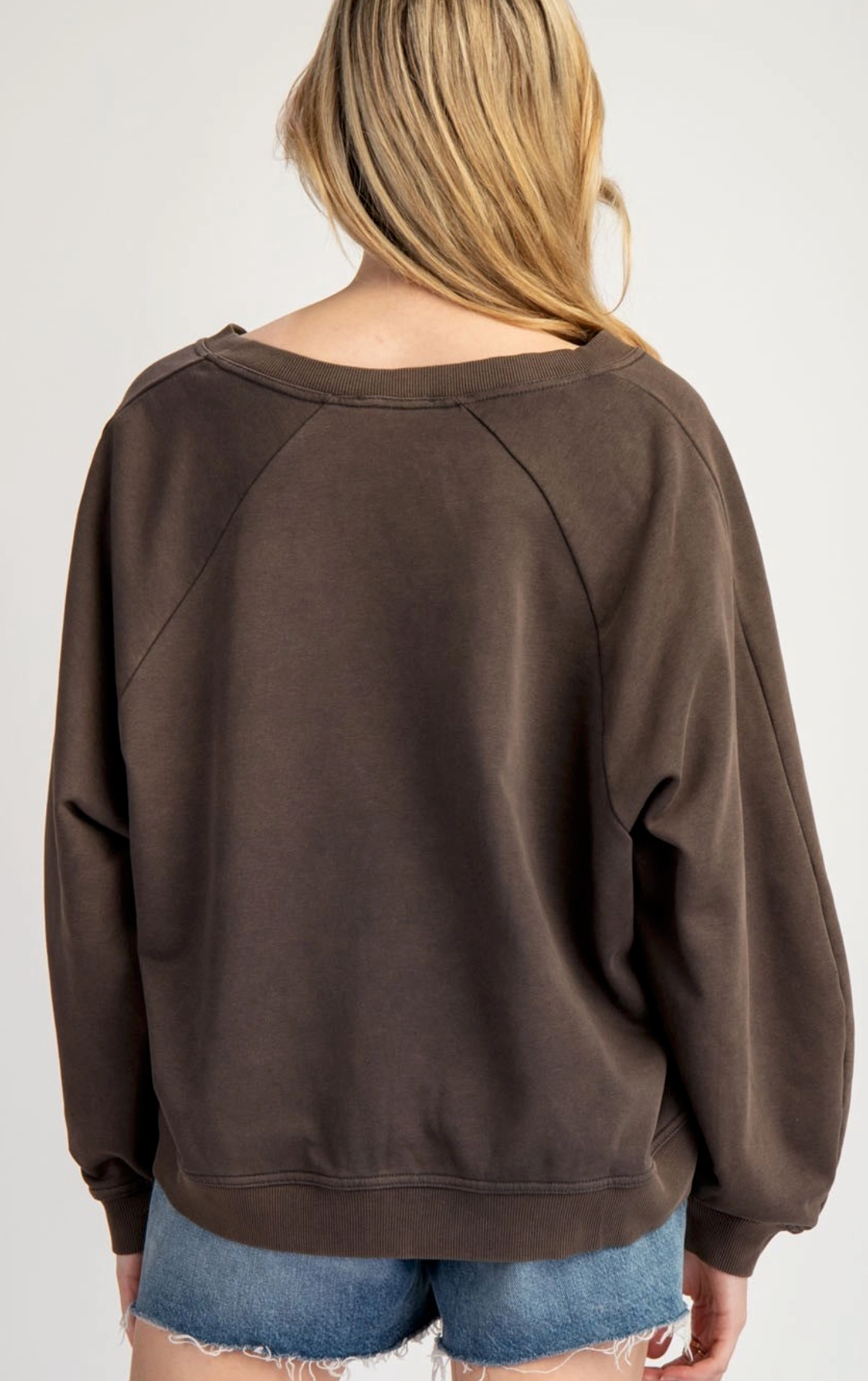 Mineral Chocolate Washed Ash Top Lace Accent | Queen Bee Boutique