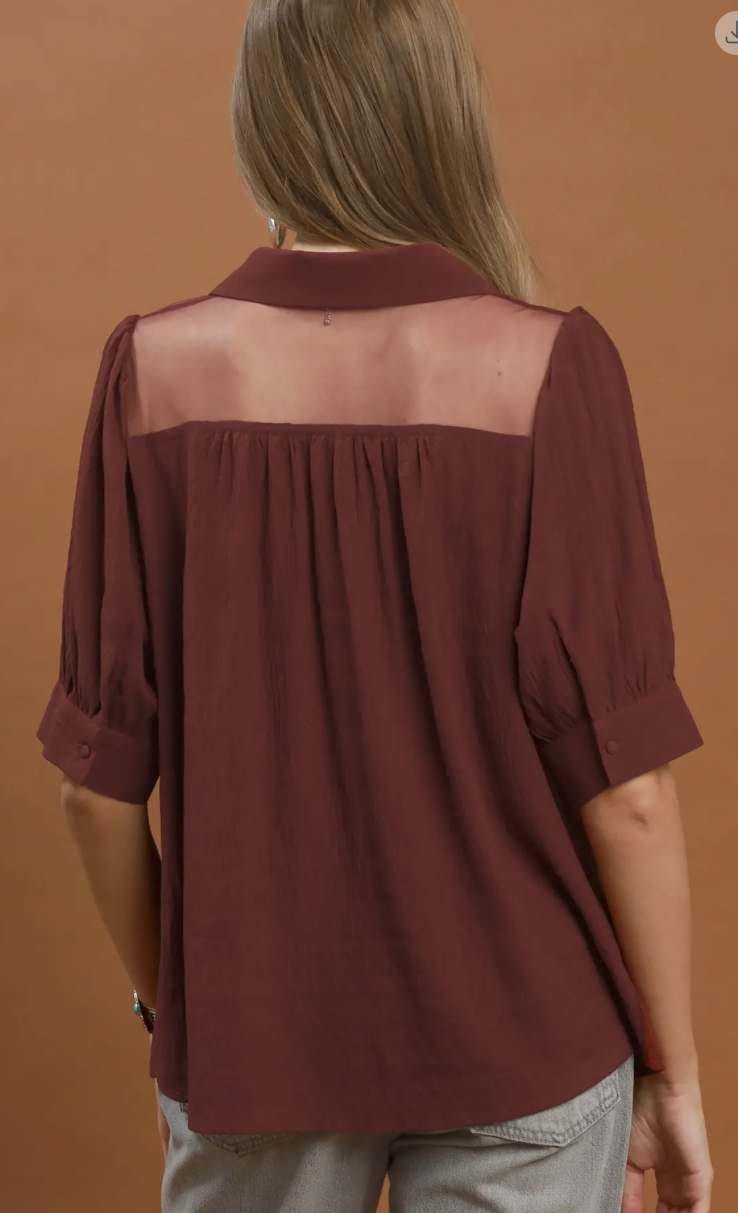 Peek A Boo Lace Accents Top | Queen Bee Boutique