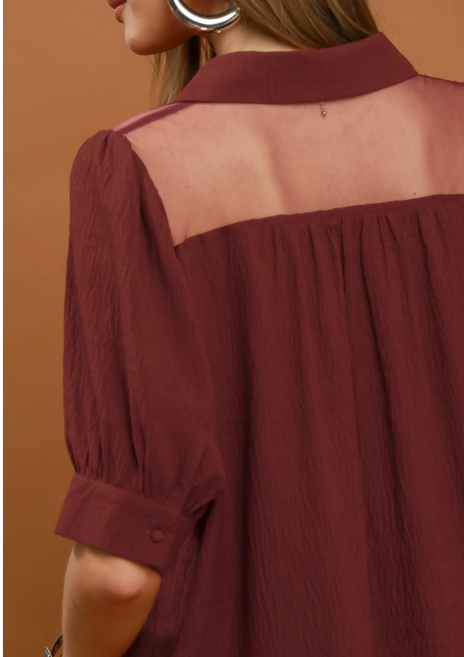 Peek A Boo Lace Accents Top | Queen Bee Boutique