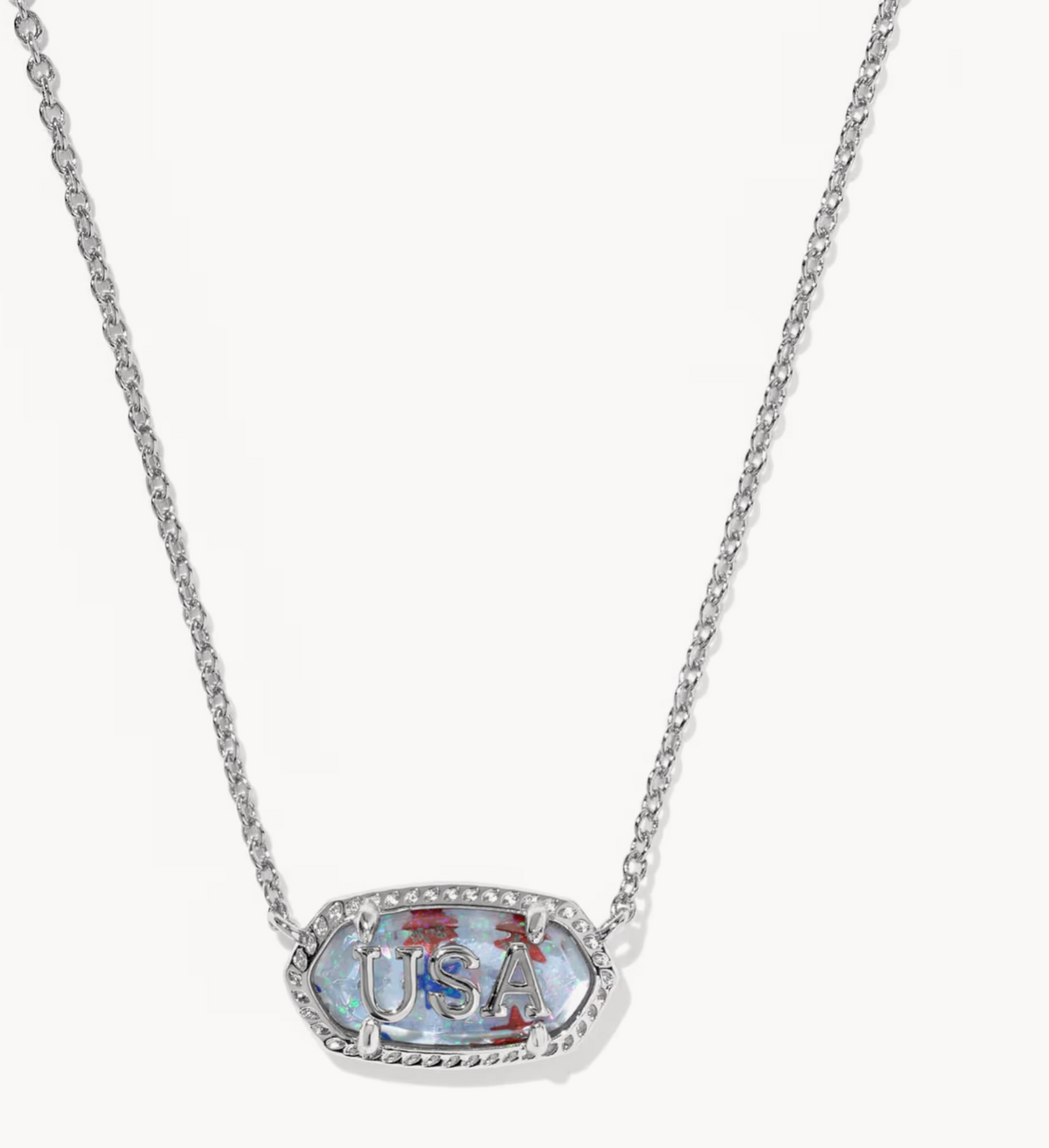 Kendra S. Elisa USA Silver Short Pendant Necklace