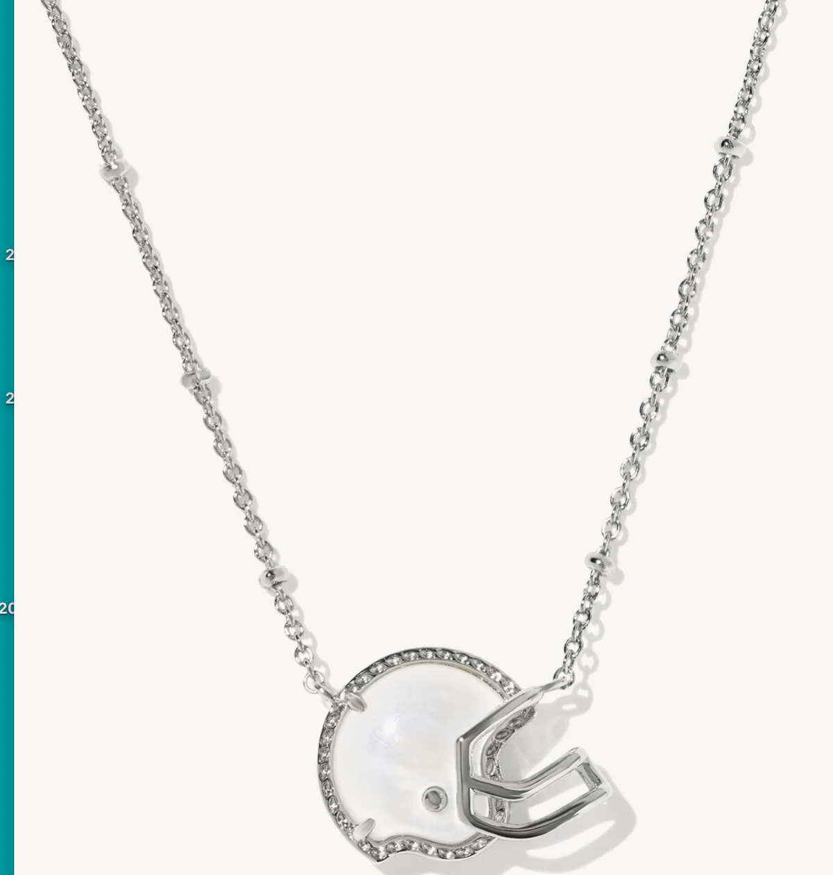 Kendra S. Football Helmet Silver Short Pendant Necklace