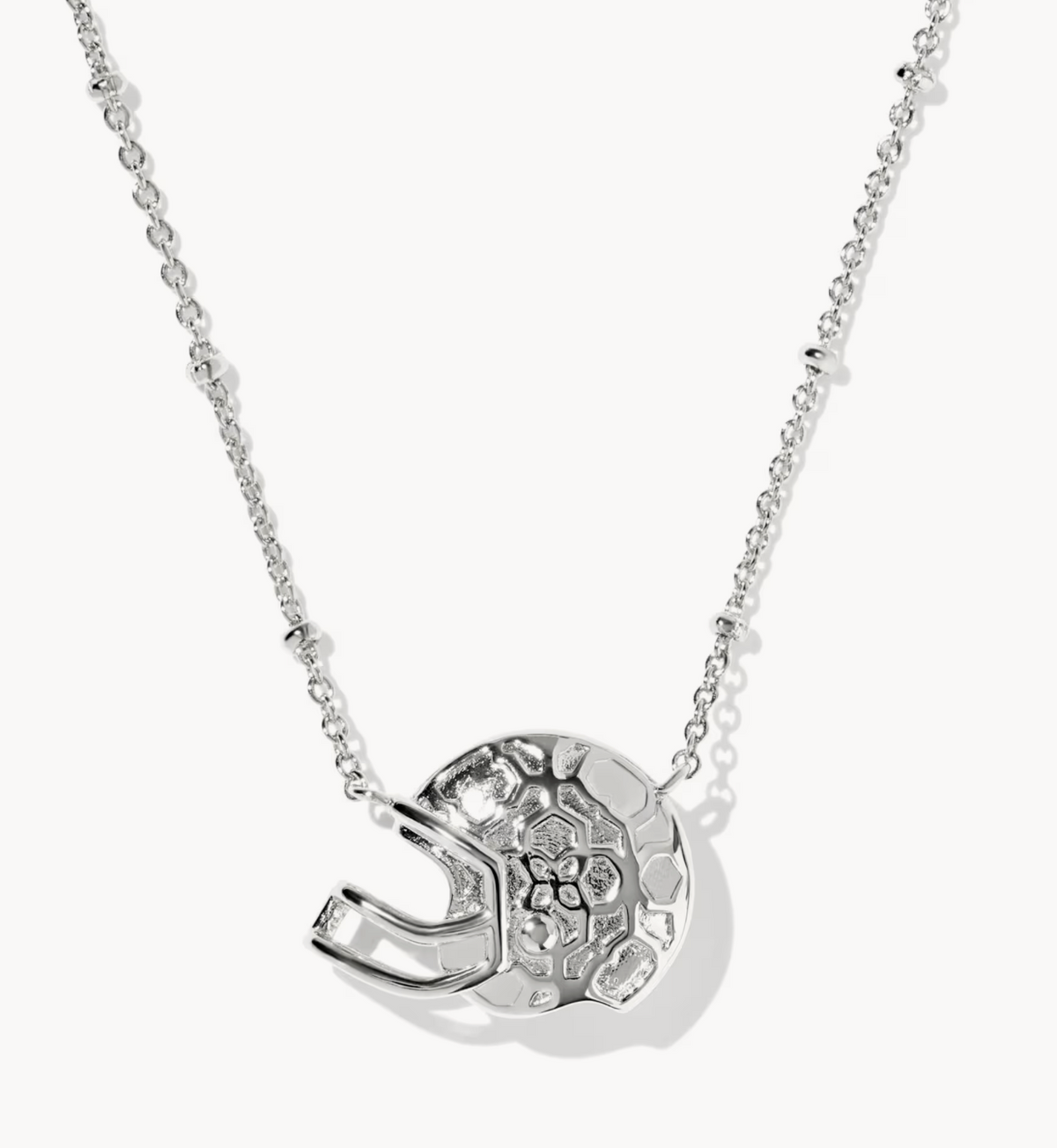 Kendra S. Football Helmet Silver Short Pendant Necklace
