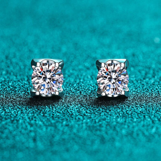 Round Moissanite Stud Earrings