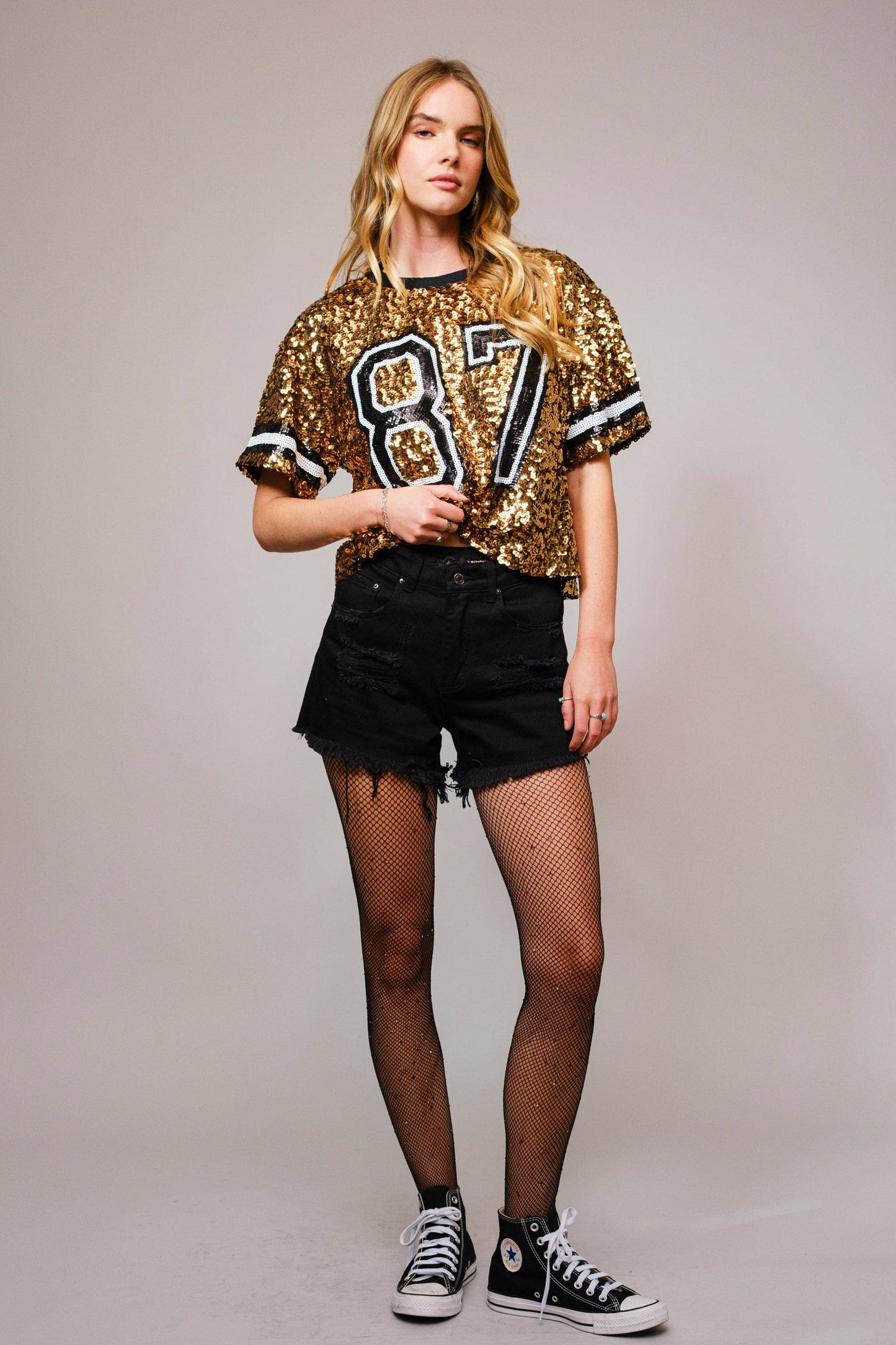 Tribute To TK Sequin Game Day Top