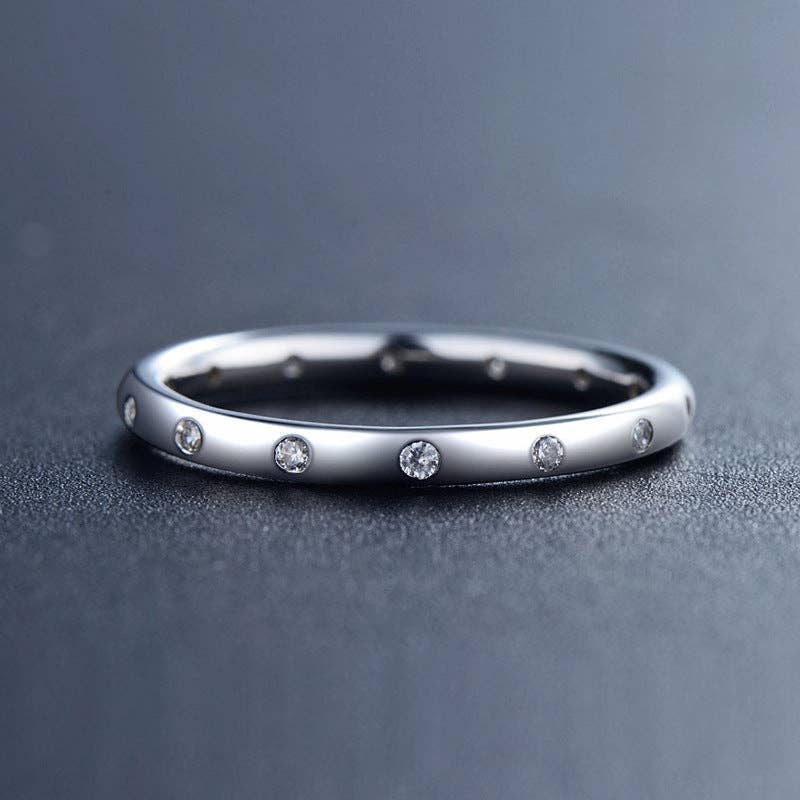 Dainty Minimalist Stacking Band Ring in 925 Sterling Silver | Queen Bee Boutique