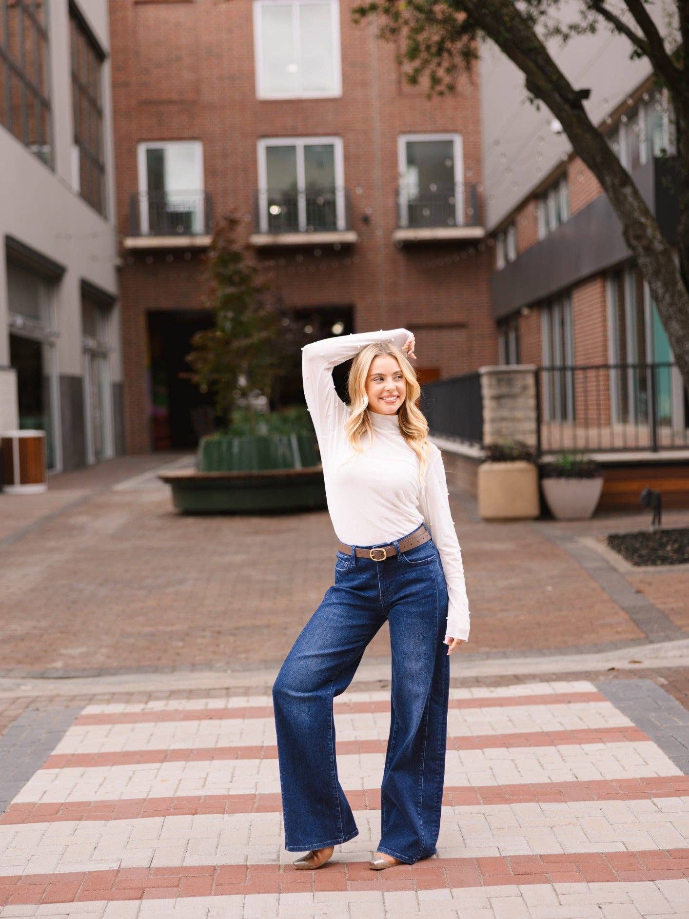 White Pearl Mesh Top
