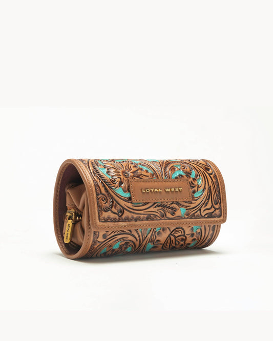 Canyon Jewellery Case Handtooled Leather - Whiskey & Water