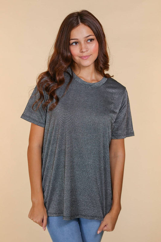 Glitter Short Sleeve Top