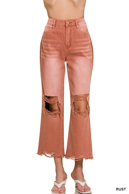“Zenana distressed colored jeans – women’s boutique denim in crop style”

“Washed distressed crop pants in colored denim – Zenana boutique jeans”

“Close-up of Zenana colored jeans – trendy boutique women’s fashion”