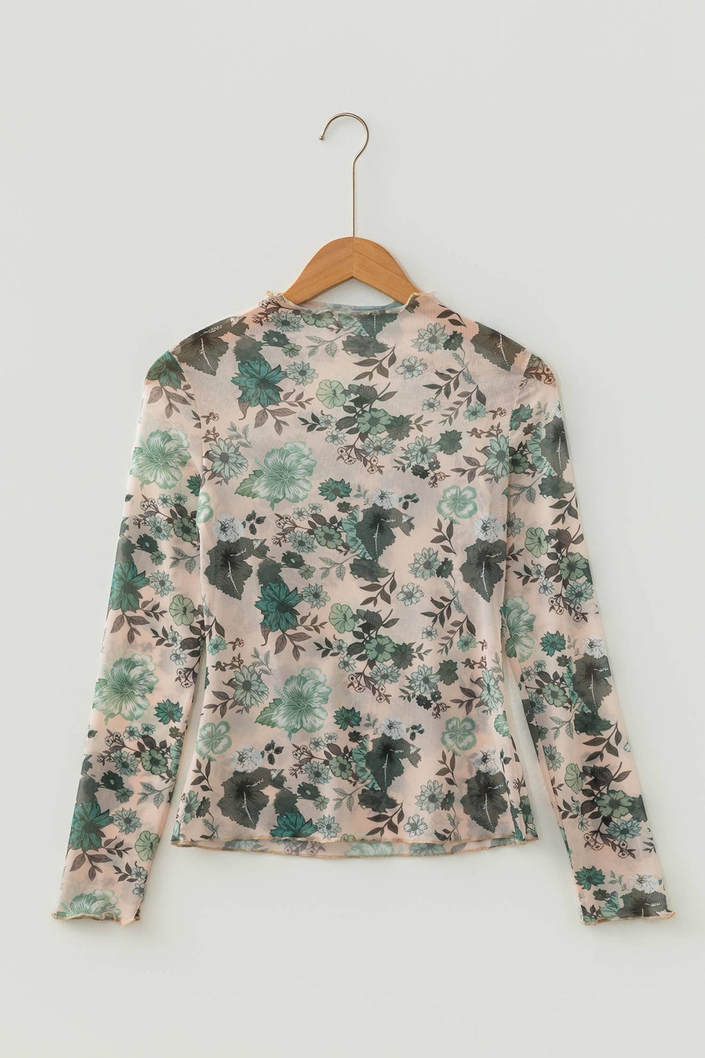 Floral Fall Print Mesh Top Western