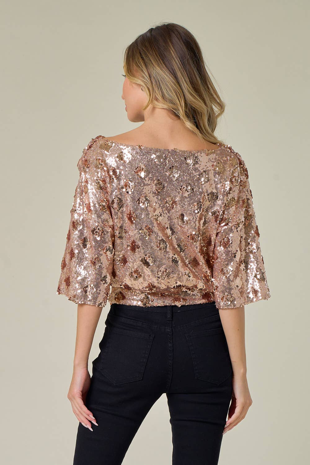 GOLD DROP HOLIDAY SEQUIN TOP