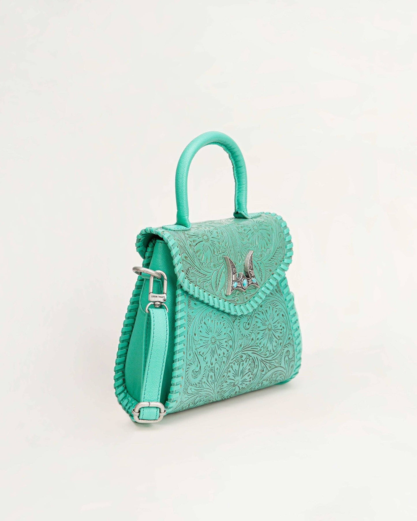 Leon Mini Handle Purse - Turquoise