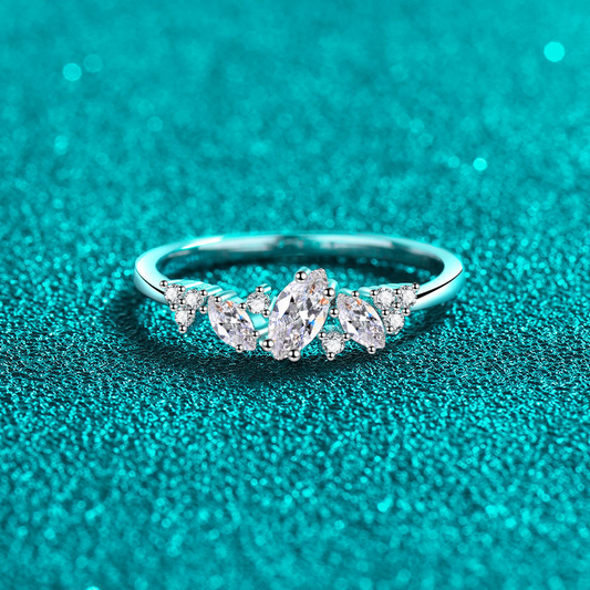 Marquise Moissanite Engagement Ring in 925